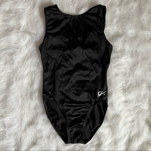 GK Black Sleeveless Gymnastics Leotard Bodysuit